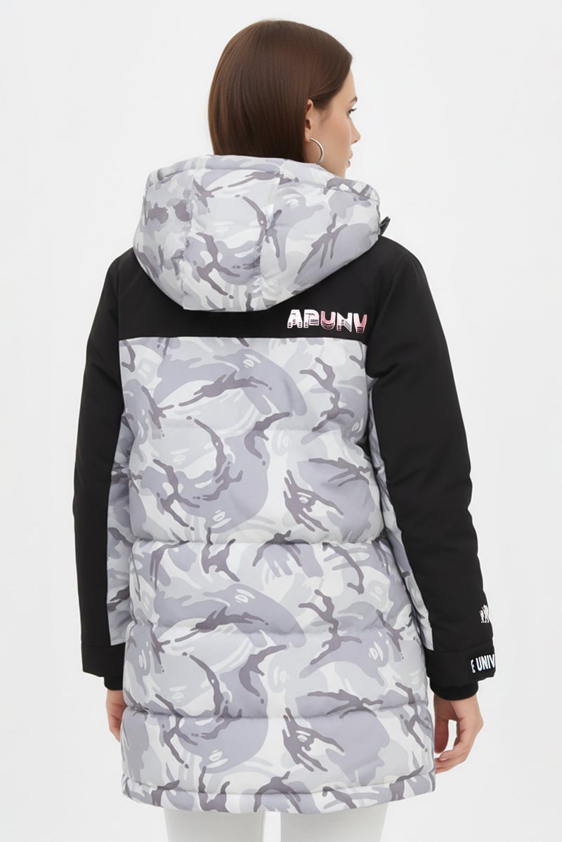 Aape BY *A BATHING APE® جاكيت باركا مموه للنساء، متعدد الألوان - Image 4